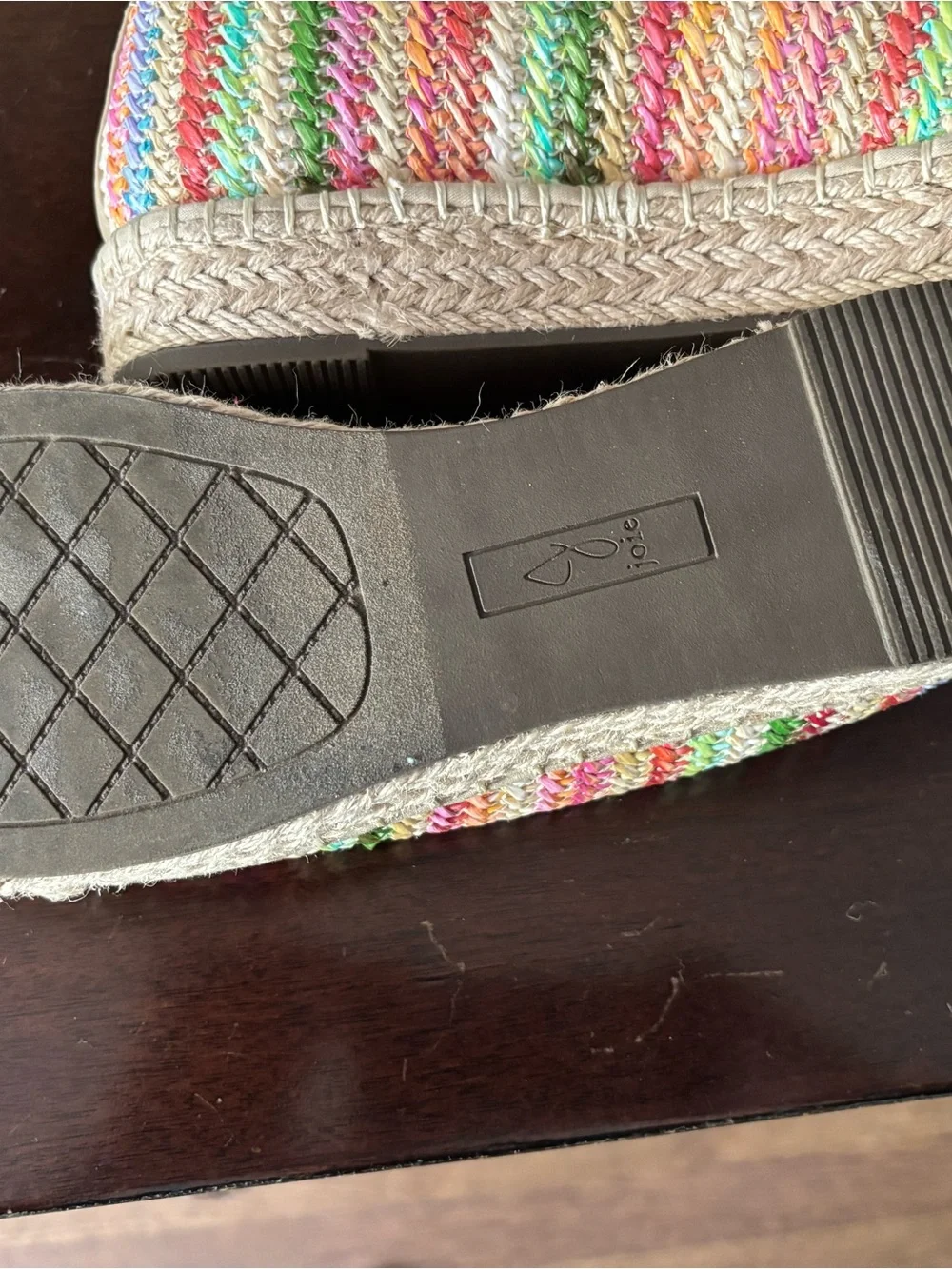 Joie Rainbow Multicolor Woven Espadrille Slip-Ons